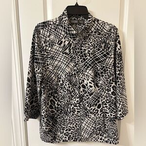 Chico's Black and White Boxy  Shirt